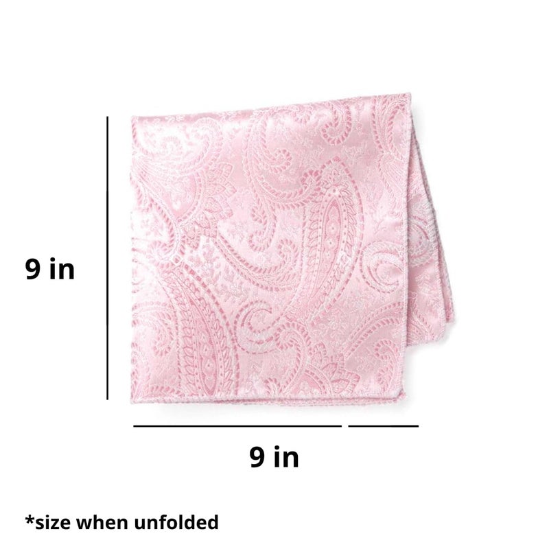 tiemart Pattern Pocket Square (Pale Pink Clara Paisley) - Image 2
